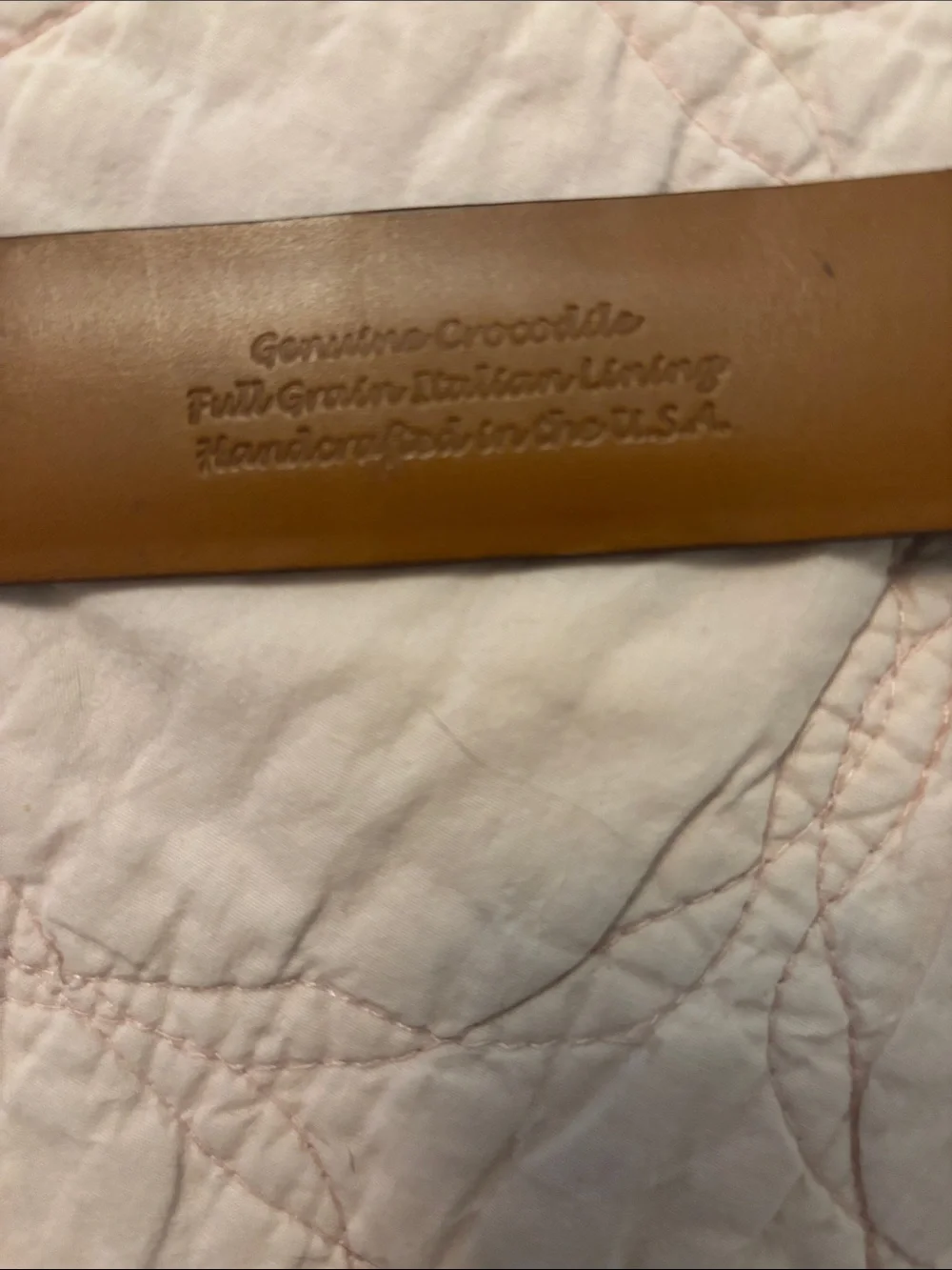 Trafalgar genuine crocodile brown belt w/silver buckle(brass)Size 32 EUC